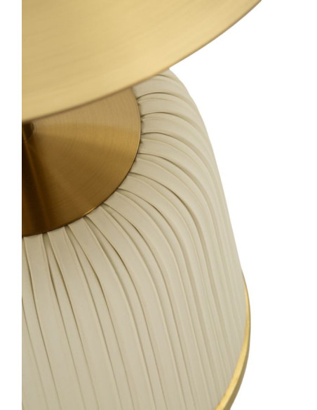 Table d'appoint design chic Ronde 40 cm Métal Doré Polyuréthane Blanc Egle 