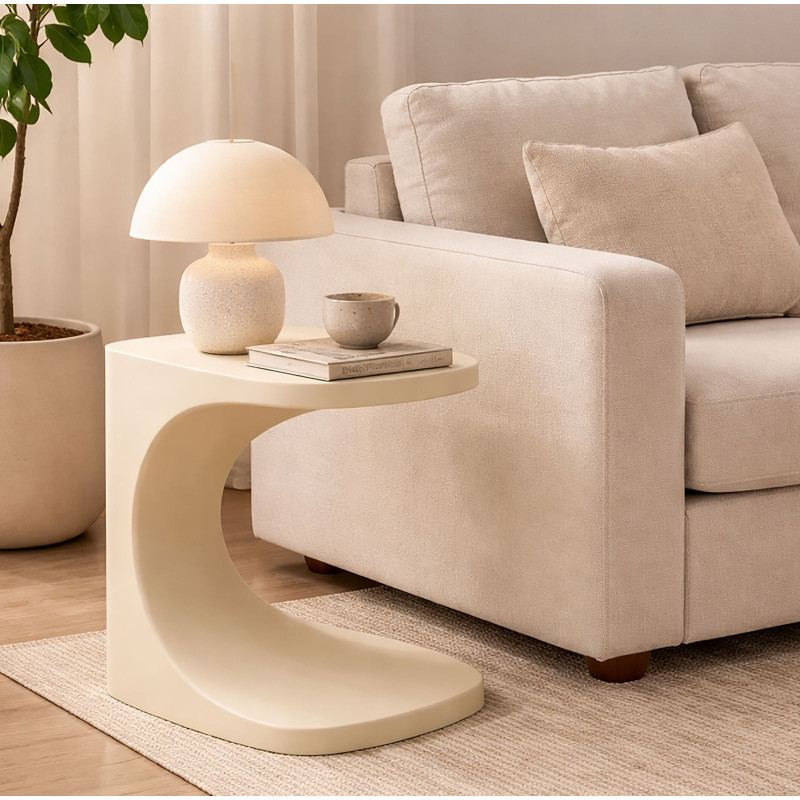 Bout de canapé design Carré 42 cm Plastique Blanc Ibiza 