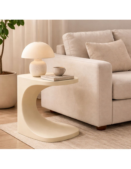 Bout de canapé design Carré 42 cm Plastique Blanc Ibiza 