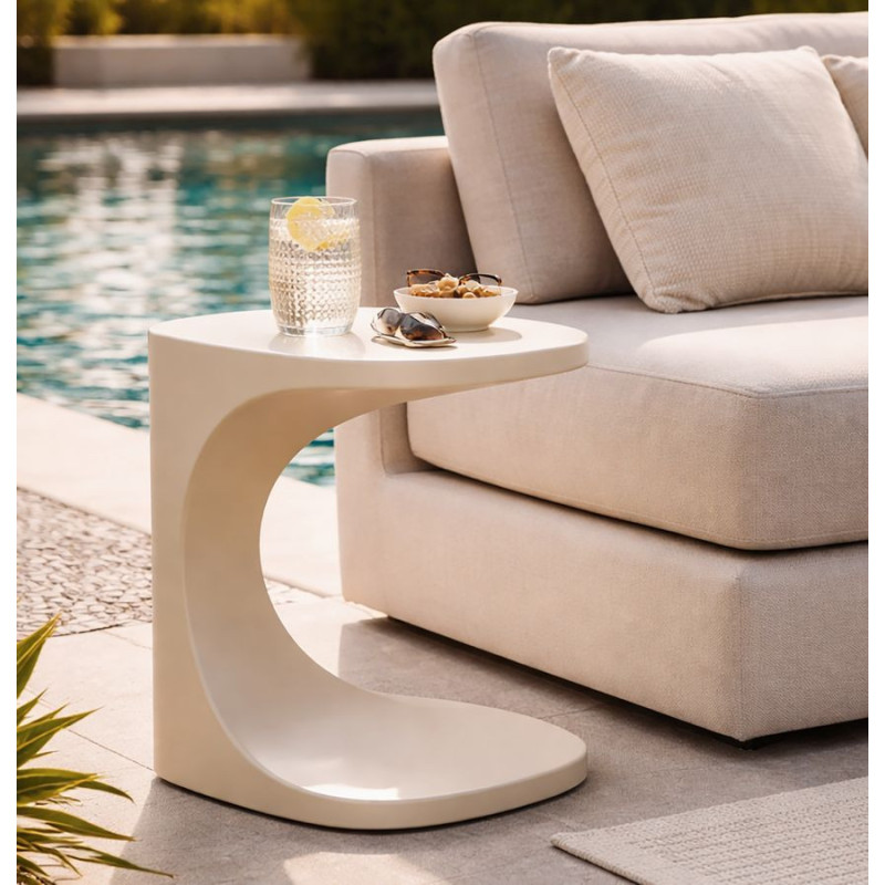 Bout de canapé design Carré 42 cm Plastique Blanc Ibiza 