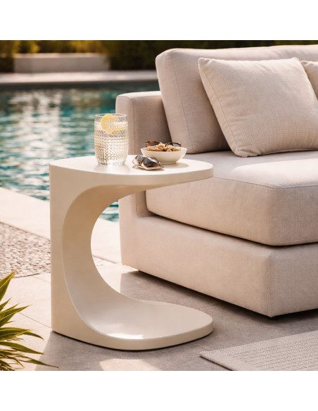 Bout de canapé design Carré 42 cm Plastique Blanc Ibiza 