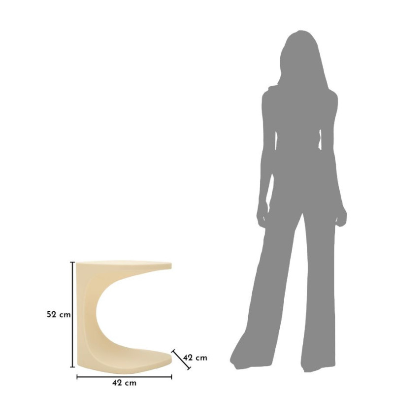 Bout de canapé design Carré 42 cm Plastique Blanc Ibiza 