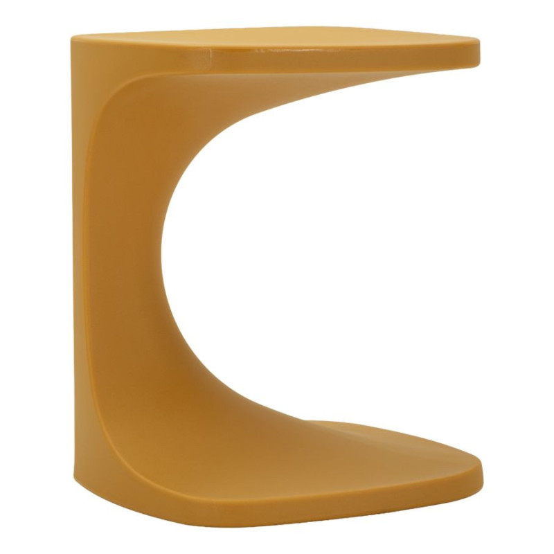 Bout de canapé design Carré 42 cm Plastique Jaune moutarde Ibiza 