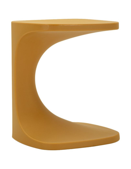 Bout de canapé design Carré 42 cm Plastique Jaune moutarde Ibiza 