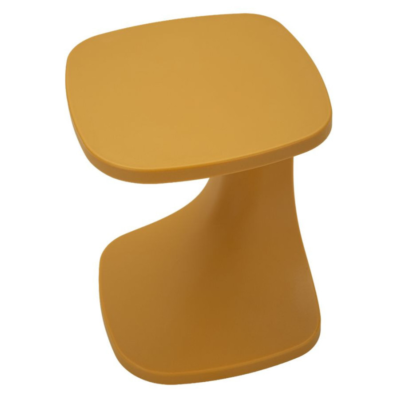 Bout de canapé design Carré 42 cm Plastique Jaune moutarde Ibiza 