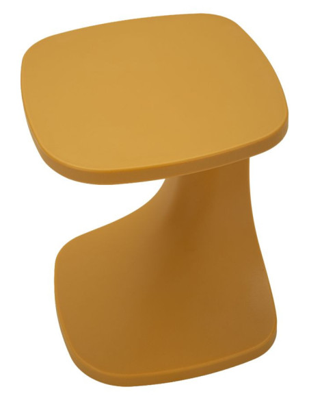 Bout de canapé design Carré 42 cm Plastique Jaune moutarde Ibiza 