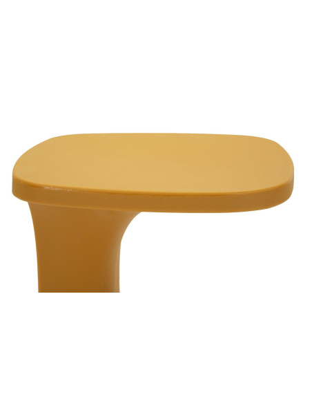 Bout de canapé design Carré 42 cm Plastique Jaune moutarde Ibiza 