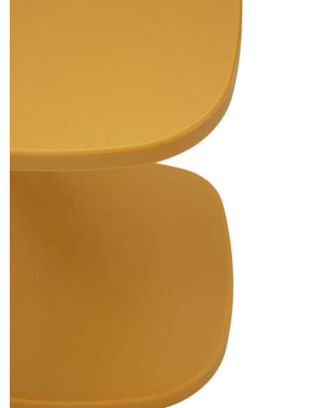 Bout de canapé design Carré 42 cm Plastique Jaune moutarde Ibiza 