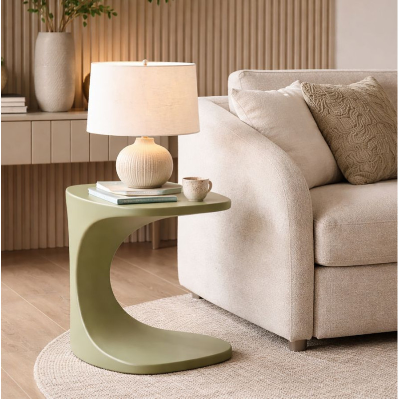 Bout de canapé design Carré 42 cm Plastique Vert Ibiza 