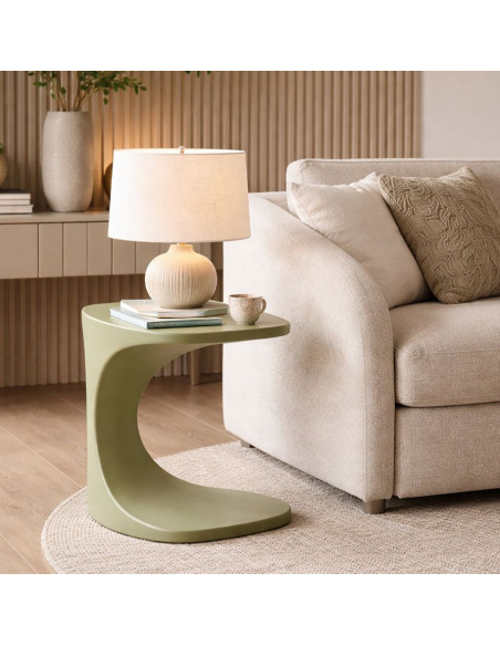 Bout de canapé design Carré 42 cm Plastique Vert Ibiza 