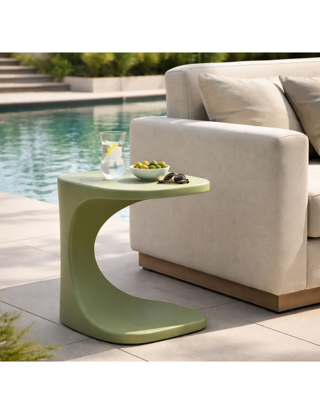 Bout de canapé design Carré 42 cm Plastique Vert Ibiza 