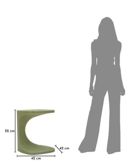 Bout de canapé design Carré 42 cm Plastique Vert Ibiza 