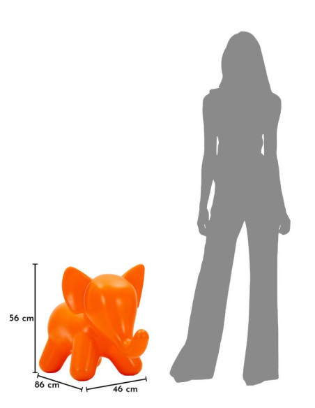 Tabouret design pour enfant Éléphant Plastique Orange Ele 