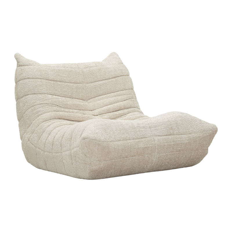 Fauteuil design bouclette Tissu Blanc Bouclé Éponge Mask 
