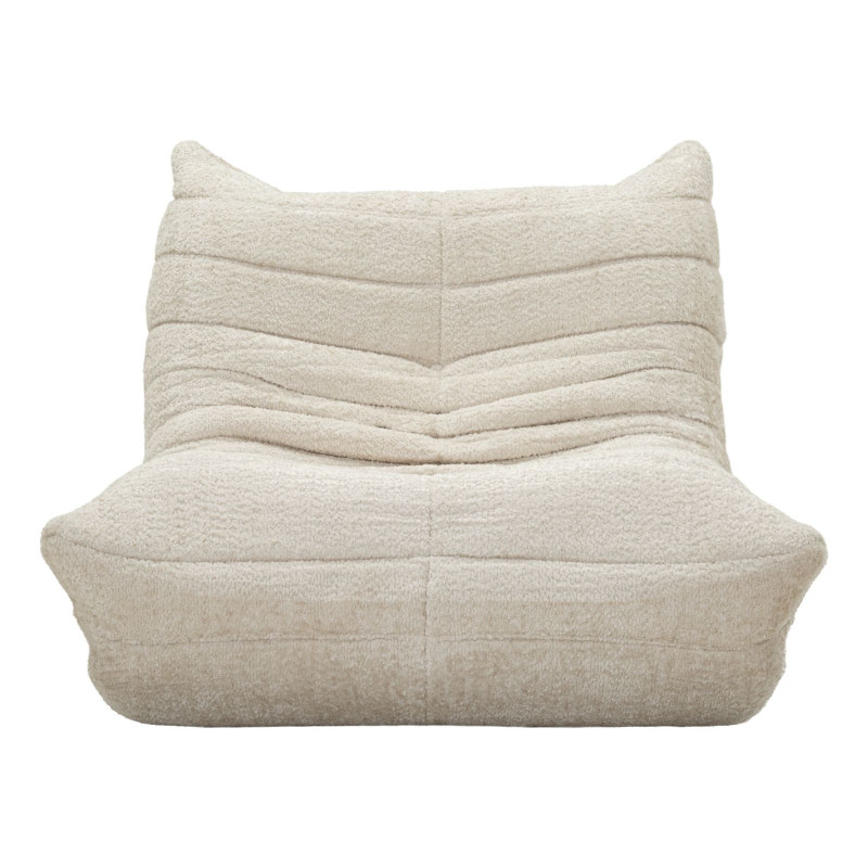 Fauteuil design bouclette Tissu Blanc Bouclé Éponge Mask 
