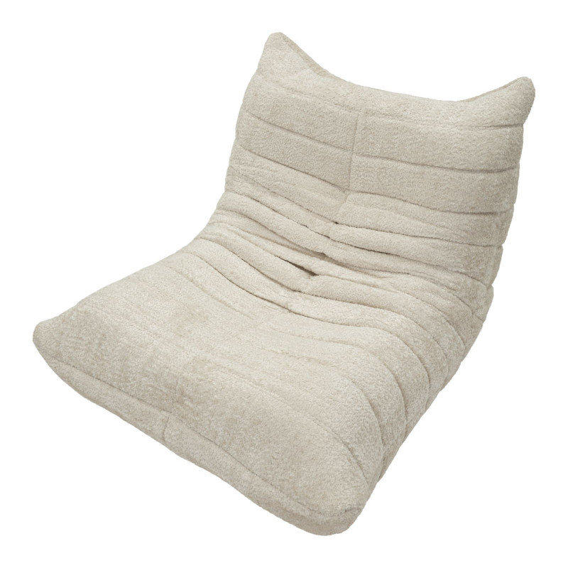 Fauteuil design bouclette Tissu Blanc Bouclé Éponge Mask 