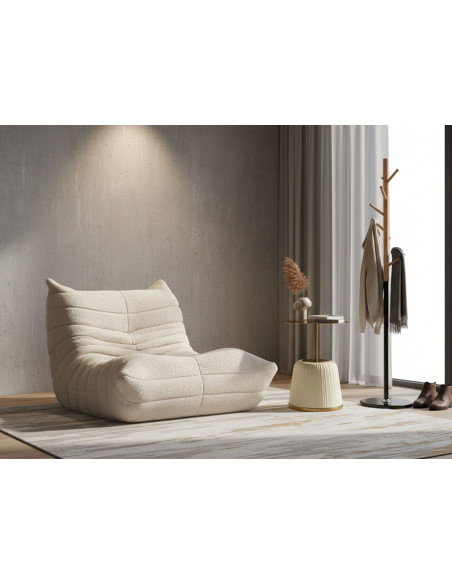 Fauteuil design bouclette Tissu Blanc Bouclé Éponge Mask 