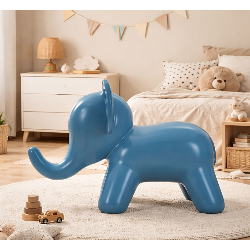 Tabouret design pour enfant Éléphant Plastique Bleu Ele 