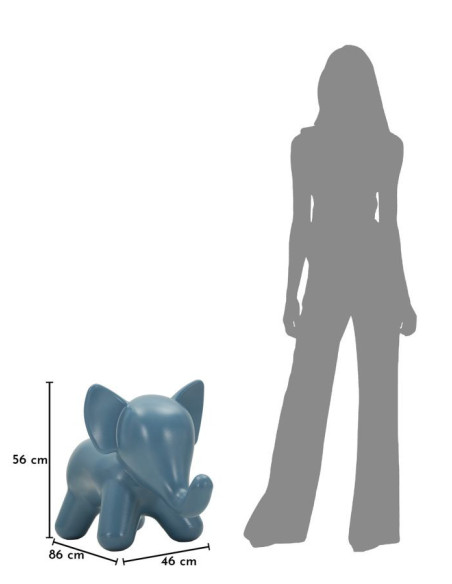 Tabouret design pour enfant Éléphant Plastique Bleu Ele 