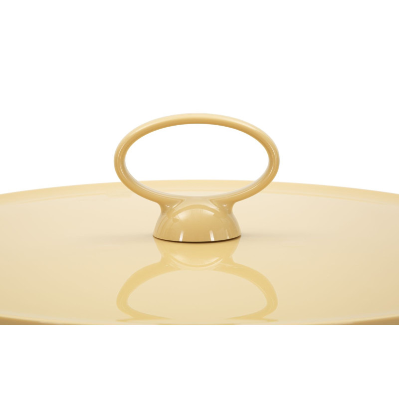 Table d'appoint design avec poignée & rangement Ronde 44 cm Plastique Blanc crème Iris 