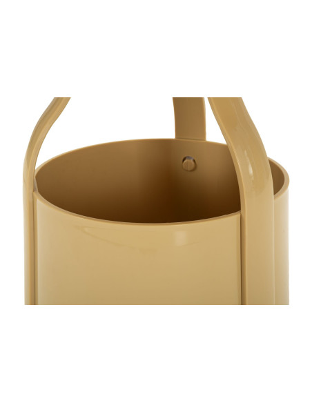 Table d'appoint design avec poignée & rangement Ronde 44 cm Plastique Blanc crème Iris 