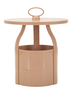 Table d'appoint design avec poignée & rangement Ronde 44 cm Plastique Rose Iris 