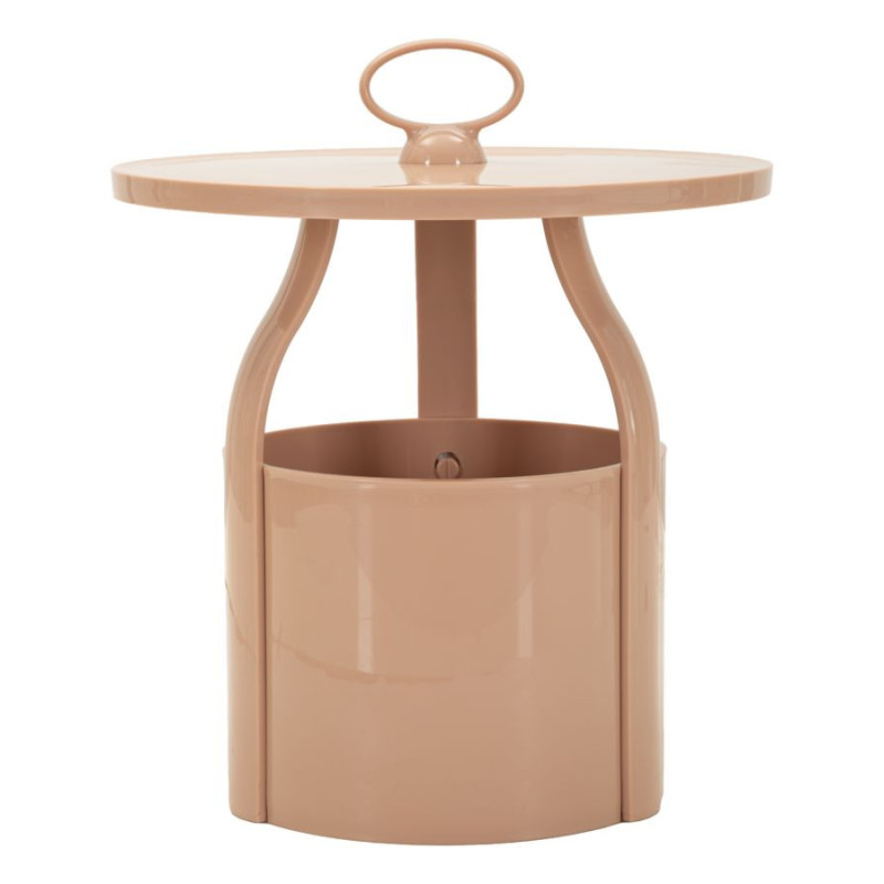 Table d'appoint design avec poignée & rangement Ronde 44 cm Plastique Rose Iris 