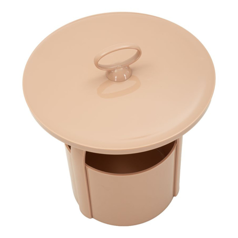Table d'appoint design avec poignée & rangement Ronde 44 cm Plastique Rose Iris 