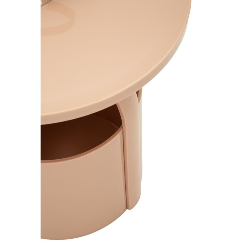 Table d'appoint design avec poignée & rangement Ronde 44 cm Plastique Rose Iris 