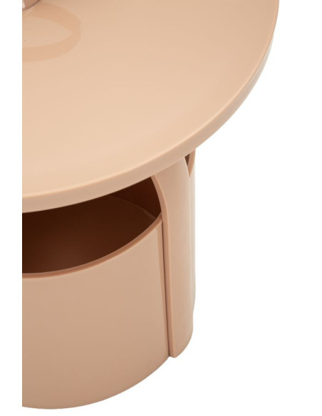 Table d'appoint design avec poignée & rangement Ronde 44 cm Plastique Rose Iris 