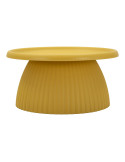 Table basse Geax Ø70 x H35 cm plastique jaune moutarde ronde