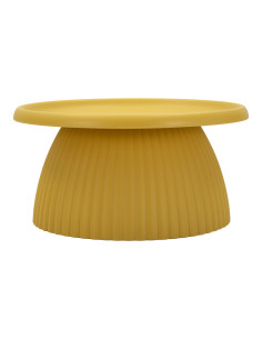 Table basse design Ronde 70 cm Plastique Jaune moutarde Geax 