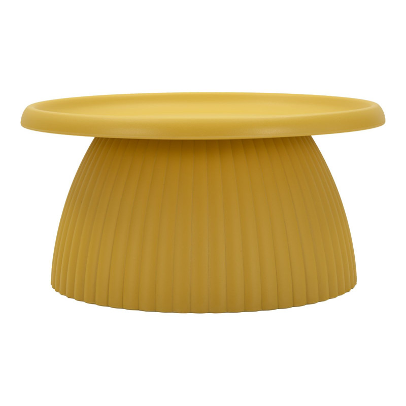 Table basse design Ronde 70 cm Plastique Jaune moutarde Geax 