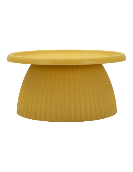 Table basse design Ronde 70 cm Plastique Jaune moutarde Geax 