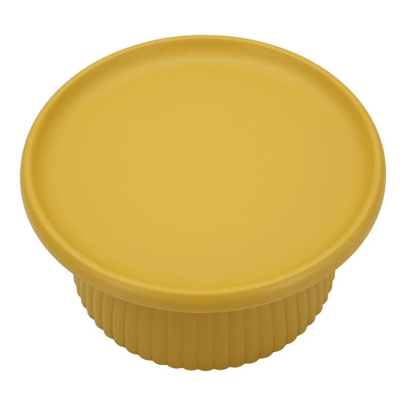 Table basse design Ronde 70 cm Plastique Jaune moutarde Geax 