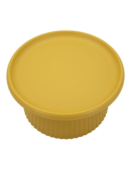 Table basse design Ronde 70 cm Plastique Jaune moutarde Geax 