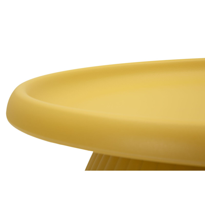 Table basse design Ronde 70 cm Plastique Jaune moutarde Geax 