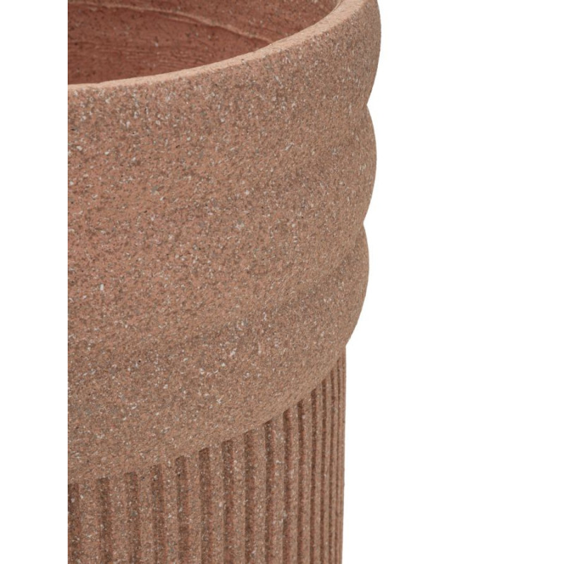 Lot de 3 cache-pots de jardin wabi-sabi Rond Résine Terracotta Colombia 