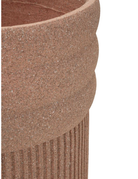 Lot de 3 cache-pots de jardin wabi-sabi Rond Résine Terracotta Colombia 