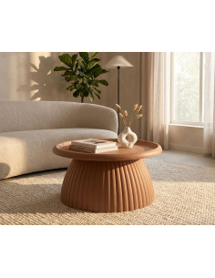 Table basse design Ronde 70 cm Plastique Terracotta Geax 