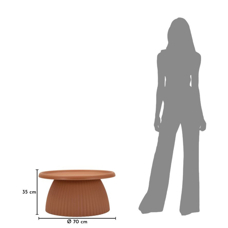 Table basse design Ronde 70 cm Plastique Terracotta Geax 