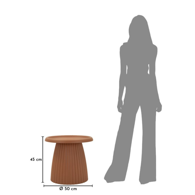 Table basse design Ronde 50 cm Plastique Terracotta Geax 