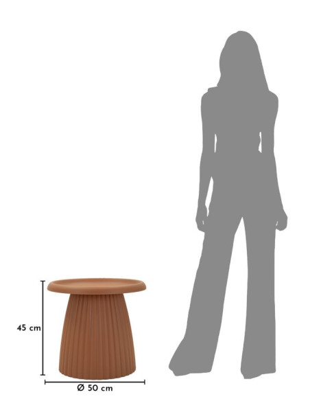 Table basse design Ronde 50 cm Plastique Terracotta Geax 