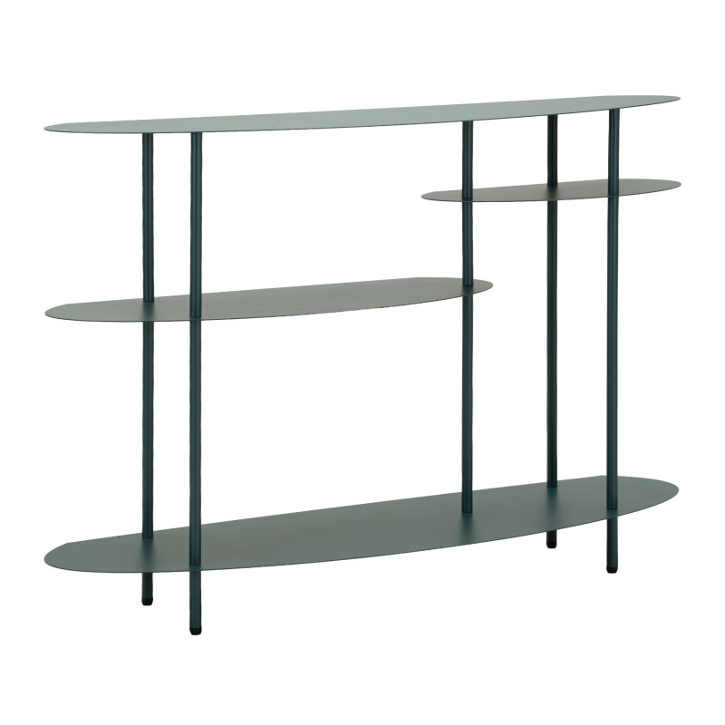 Console design asymétrique Ovale 4 niveaux 118 cm Métal Bleu canard Saturno 