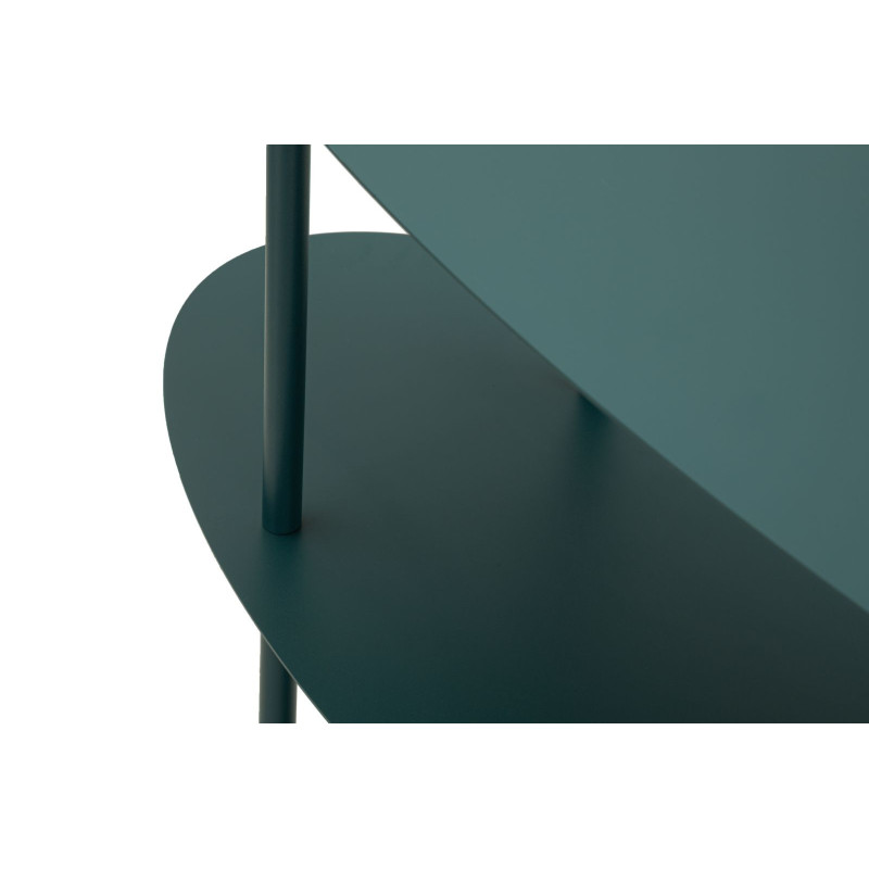 Console design asymétrique Ovale 4 niveaux 118 cm Métal Bleu canard Saturno 