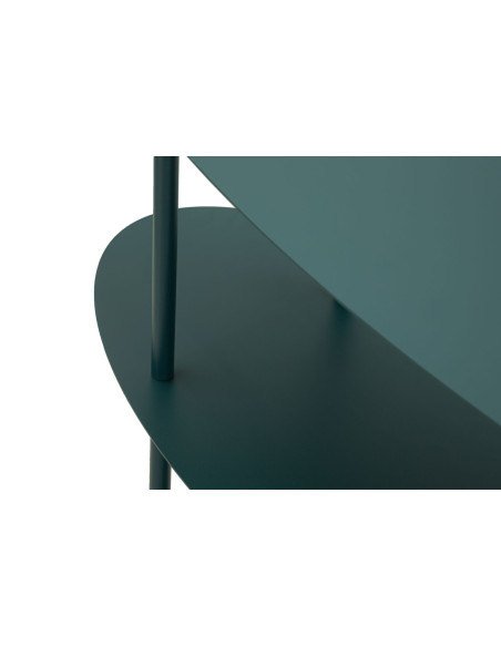 Console design asymétrique Ovale 4 niveaux 118 cm Métal Bleu canard Saturno 