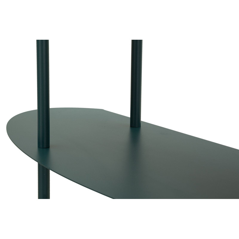 Console design asymétrique Ovale 4 niveaux 118 cm Métal Bleu canard Saturno 