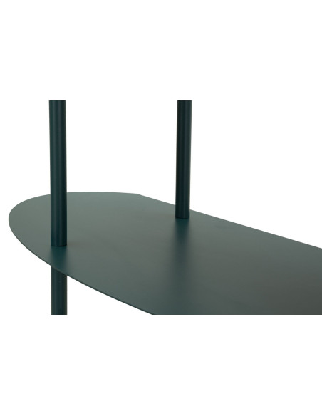 Console design asymétrique Ovale 4 niveaux 118 cm Métal Bleu canard Saturno 