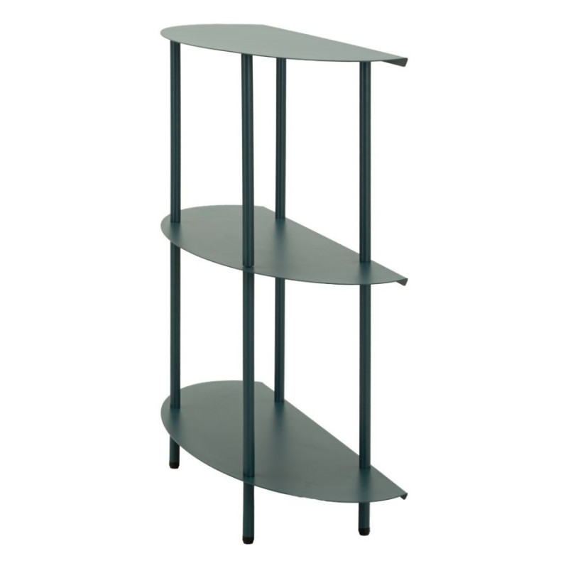 Console design Ovale 3 niveaux 90 cm Métal Bleu canard Saturno 