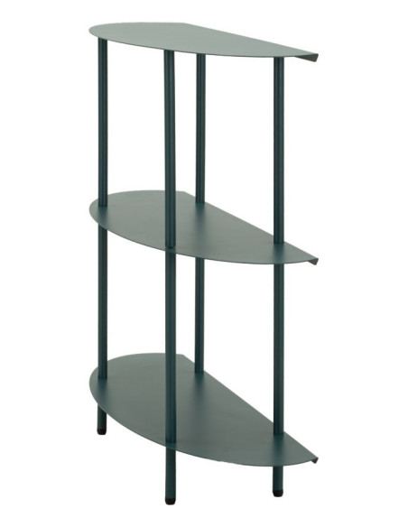 Console design Ovale 3 niveaux 90 cm Métal Bleu canard Saturno 